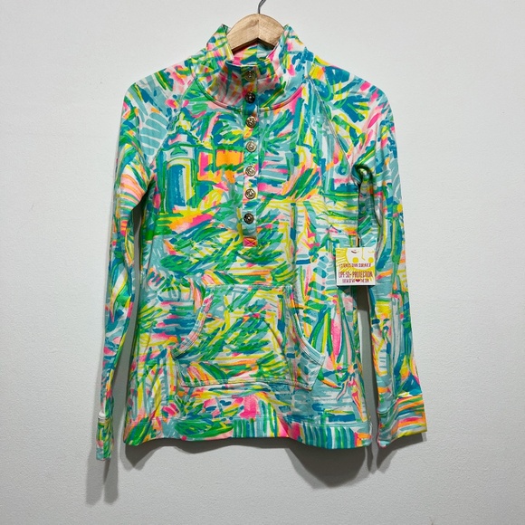 NEW Lilly Pulitzer UPF 50+ Captain Popover Sea Salt And Sun Printed Sweater S - Picture 1 of 4